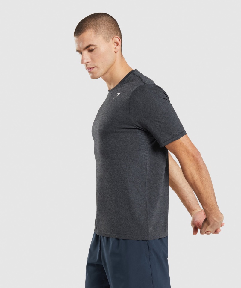 Gymshark érkezés Varrat Nélküli Póló Fekete Márga