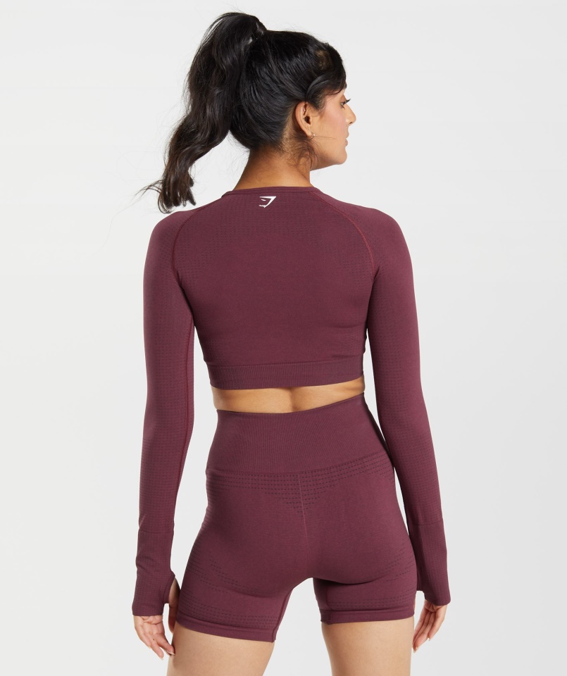 Gymshark Sült Barna Márga Vital Seamless 2.0 Crop Top