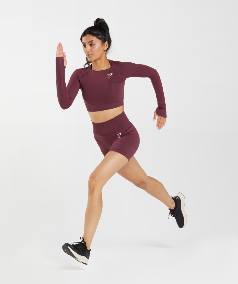 Gymshark Sült Barna Márga Vital Seamless 2.0 Crop Top