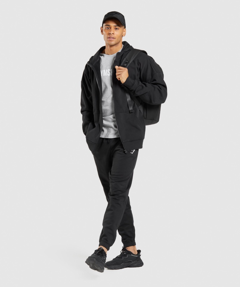 Gymshark Fekete Esszenciális Túlméretezett Kocogó