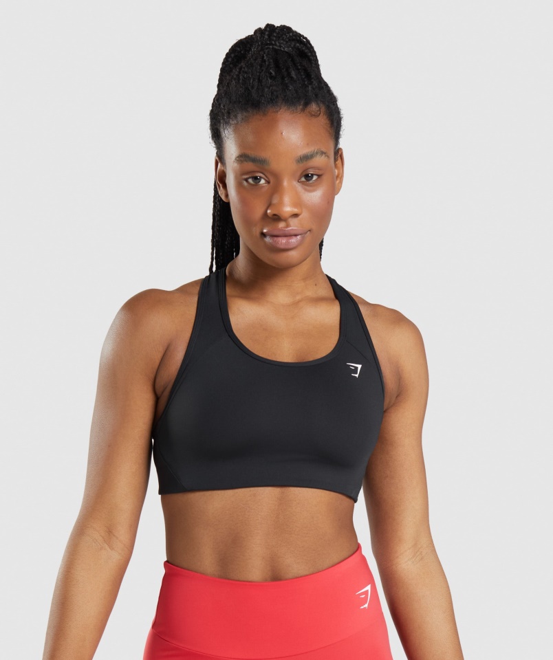 Gymshark Black Essential Racer Hátsó Sportmelltartó