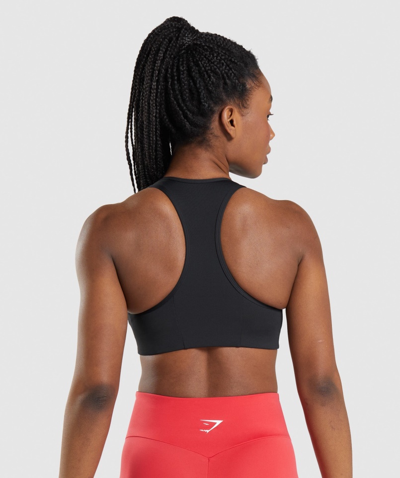 Gymshark Black Essential Racer Hátsó Sportmelltartó