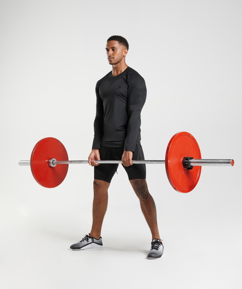 Gymshark Fekete Forma Hosszú Ujjú Póló