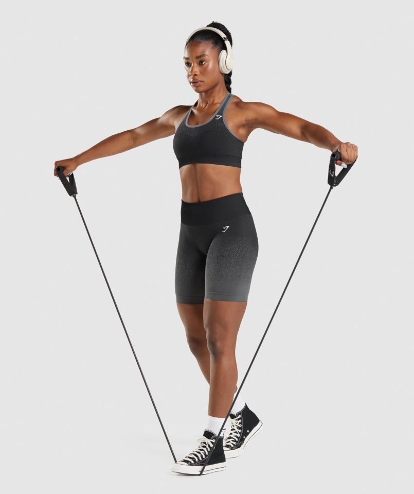 Gymshark Fekete-szürke Adapt Ombre Varrat Nélküli Kerékpáros Rövidnadrág