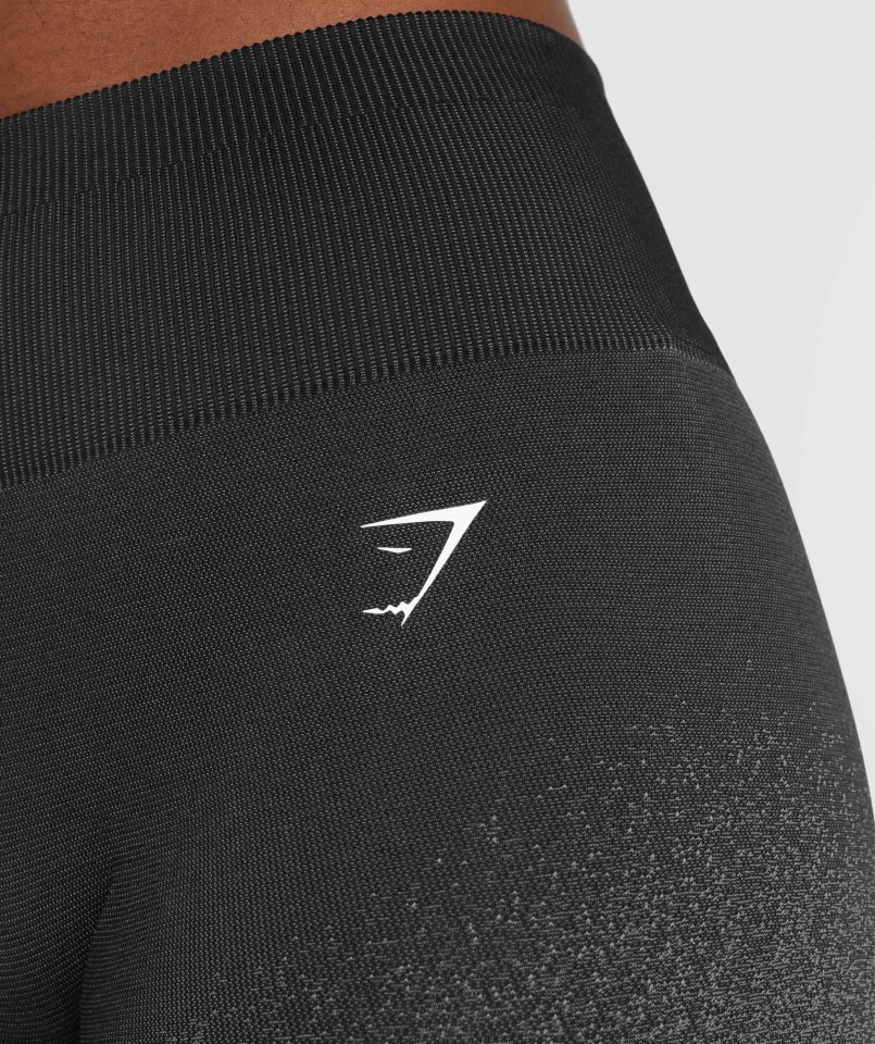 Gymshark Fekete-szürke Adapt Ombre Varrat Nélküli Kerékpáros Rövidnadrág