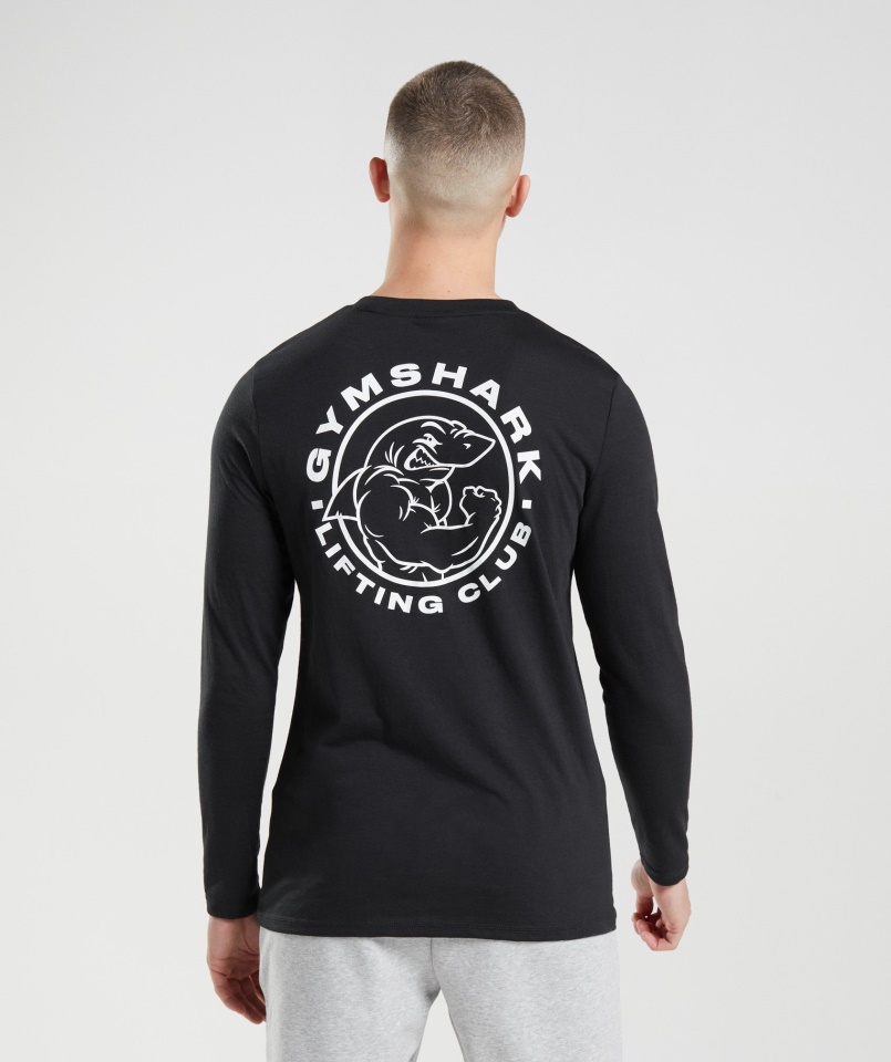 Gymshark Fekete örökölt Hosszú Ujjú Póló