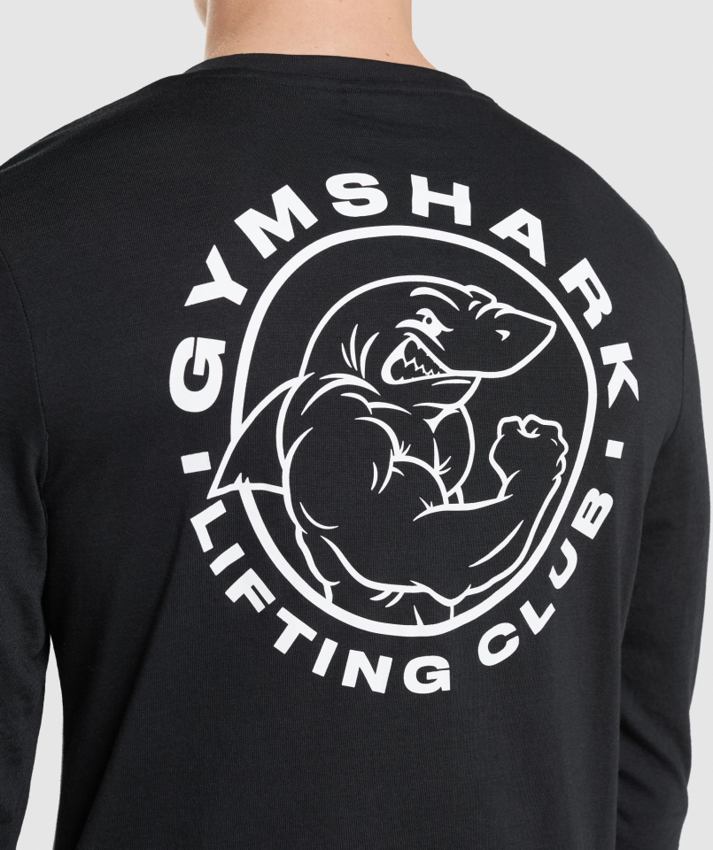 Gymshark Fekete örökölt Hosszú Ujjú Póló