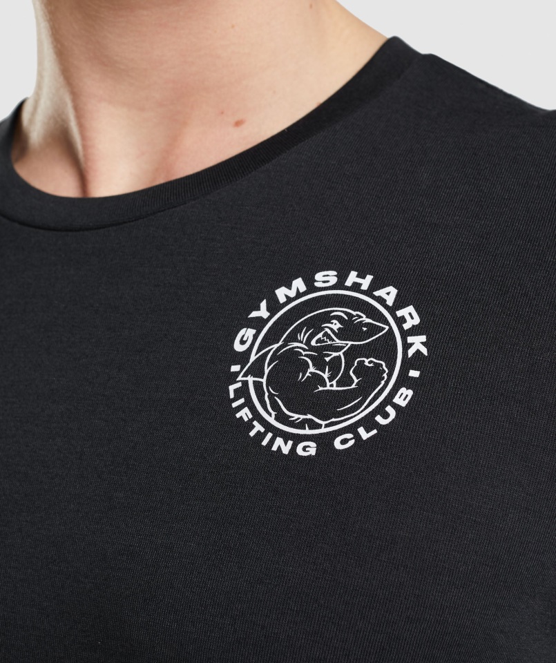 Gymshark Fekete örökölt Hosszú Ujjú Póló