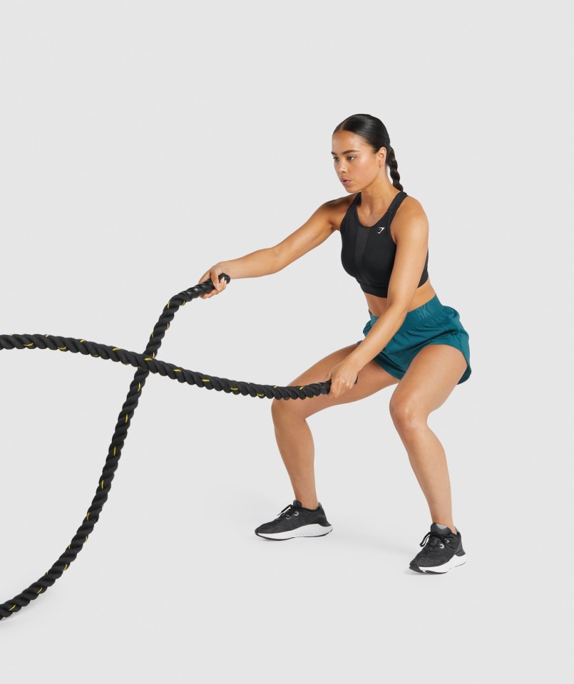 Gymshark Fekete Hálós Nyakkivágású Sportmelltartó