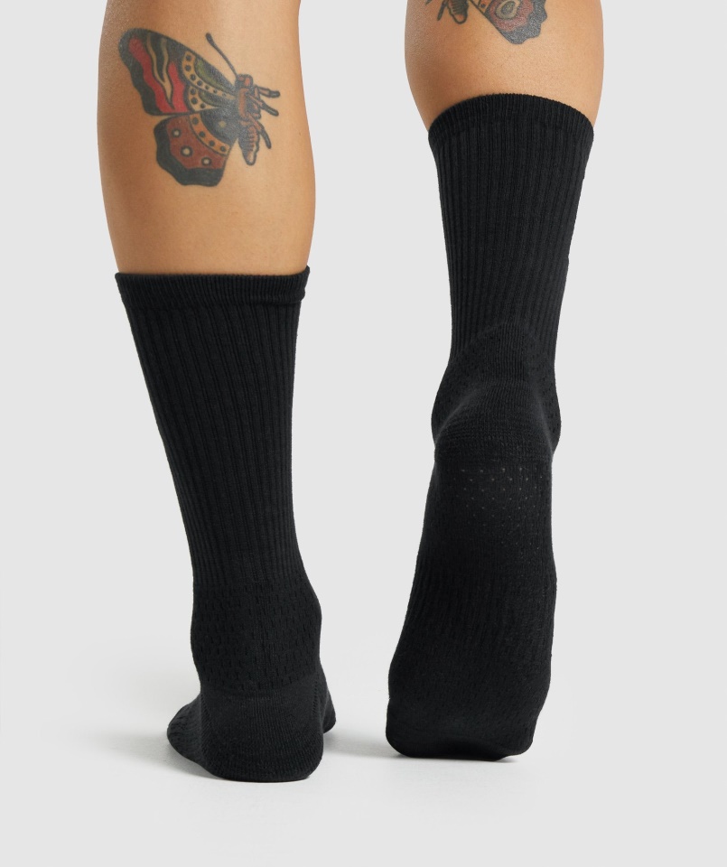 Gymshark Fekete Prémium Hímzett Legénységi Zokni 1db