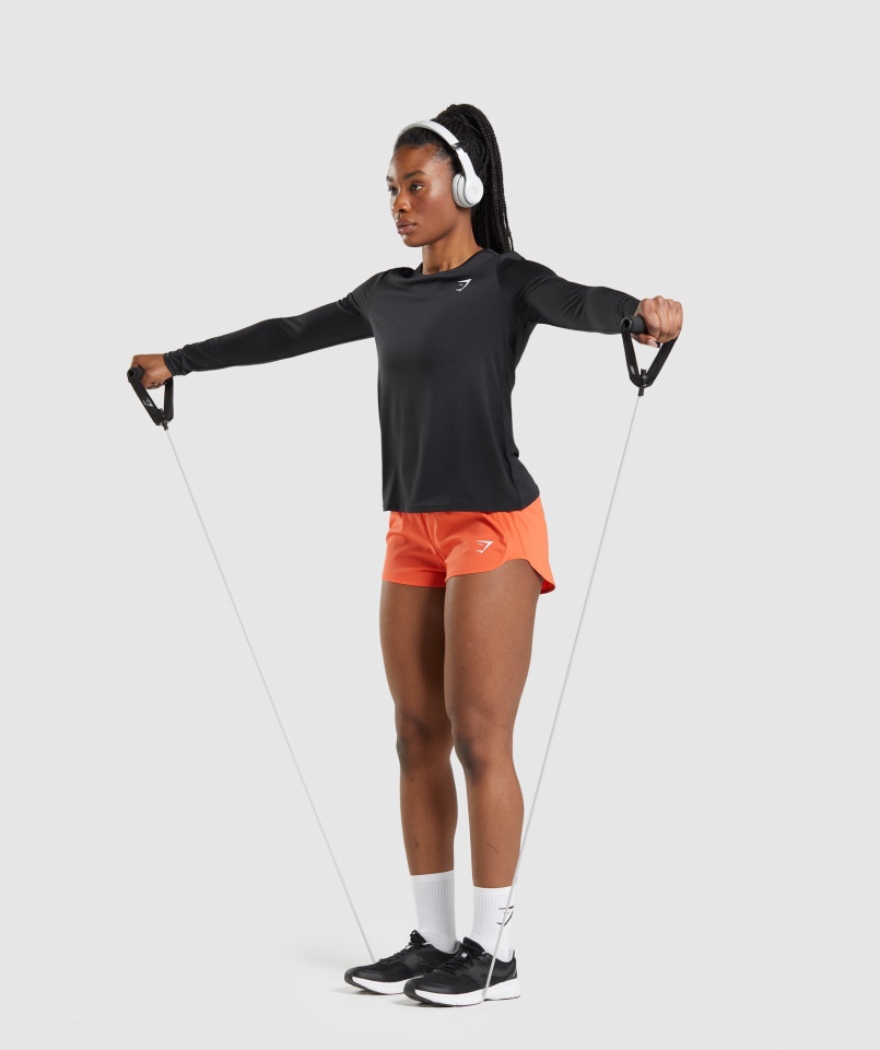 Gymshark Fekete Gyakorló Hosszú Ujjú Felső