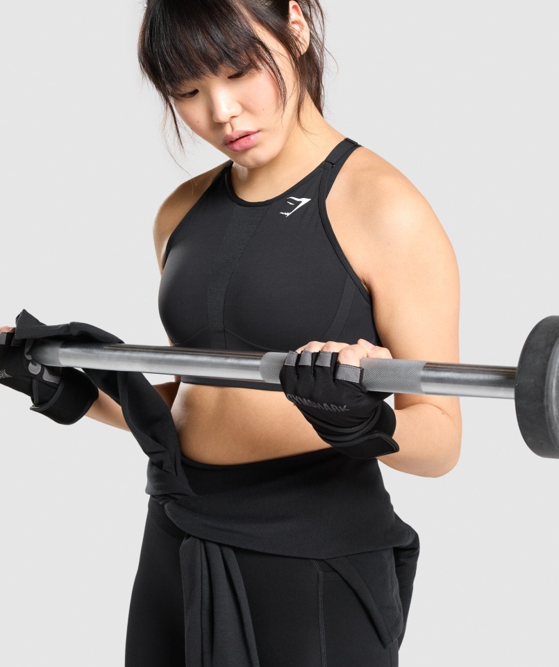 Gymshark Fekete Wrap Emelőkesztyű