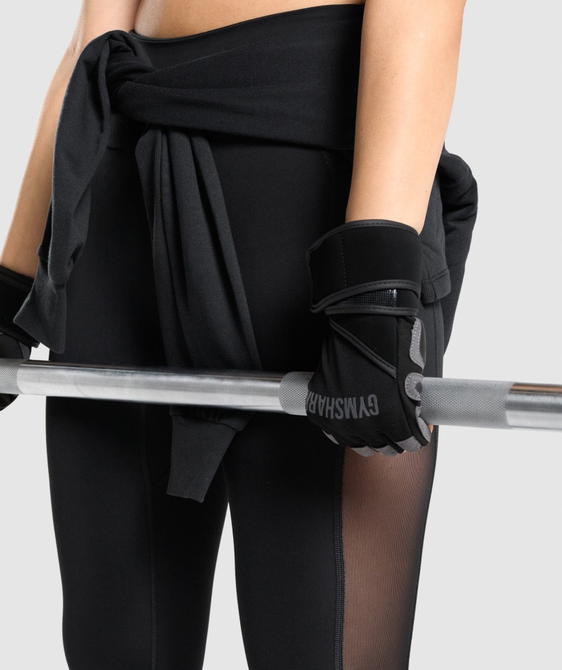 Gymshark Fekete Wrap Emelőkesztyű