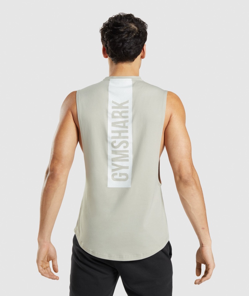 Gymshark Bold Drop Arm Tank Kavicsszürke