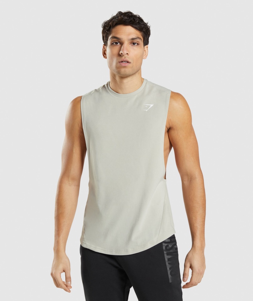 Gymshark Bold Drop Arm Tank Kavicsszürke
