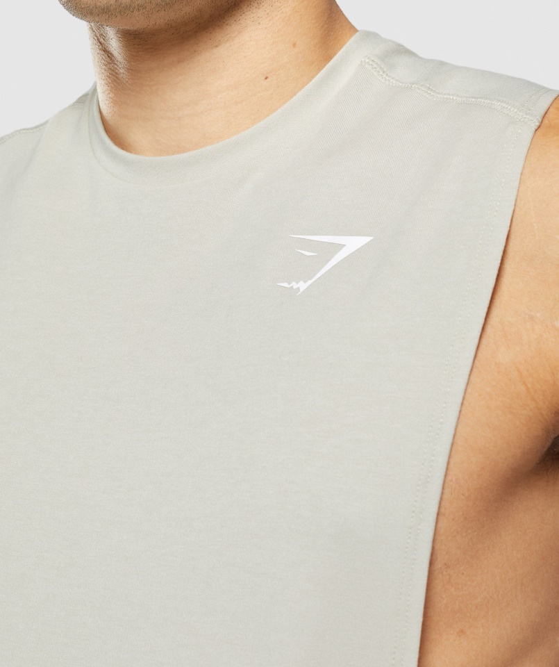 Gymshark Bold Drop Arm Tank Kavicsszürke