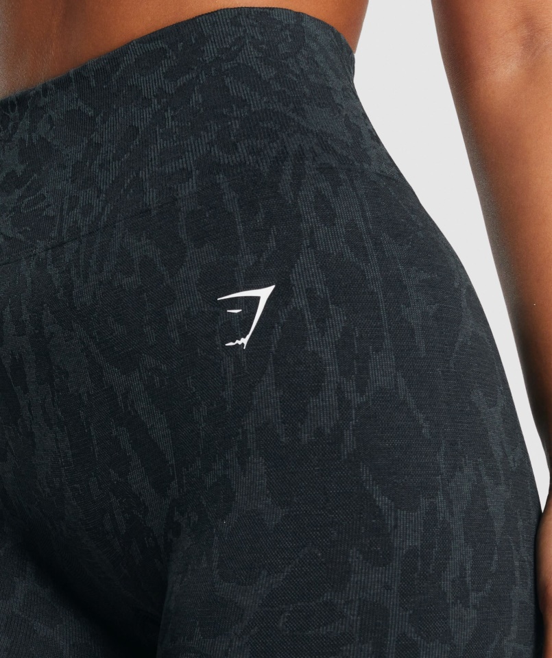 Gymshark Butterfly-black Adaptált állati Varrás Nélküli Kerékpáros Rövidnadrág