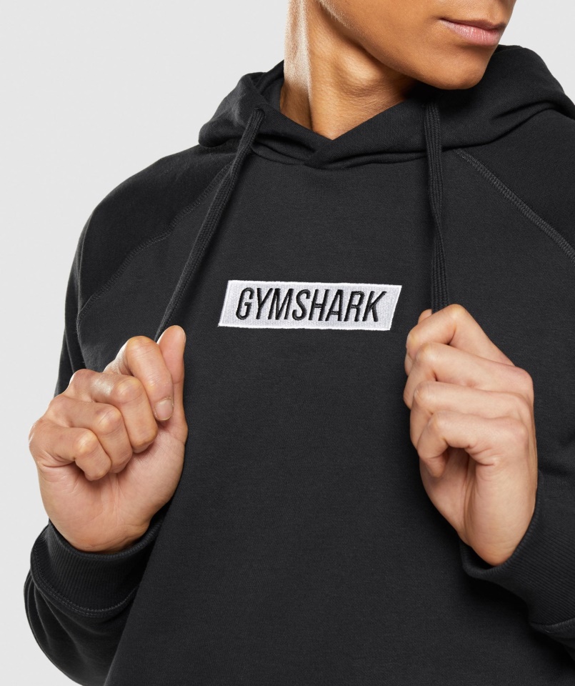 Gymshark Központi Kapucnis Fekete
