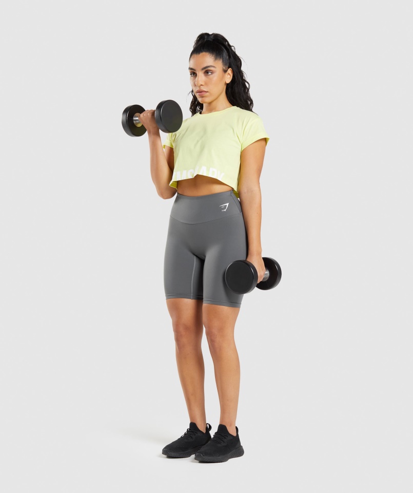 Gymshark Szénszürke Edzés Kerékpáros Rövidnadrág