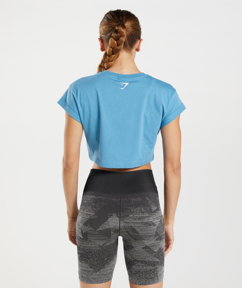 Gymshark Tengerparti Kék Frakció Crop Top