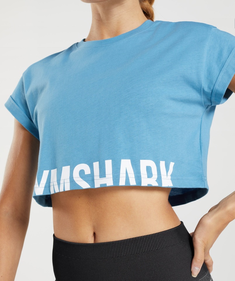 Gymshark Tengerparti Kék Frakció Crop Top