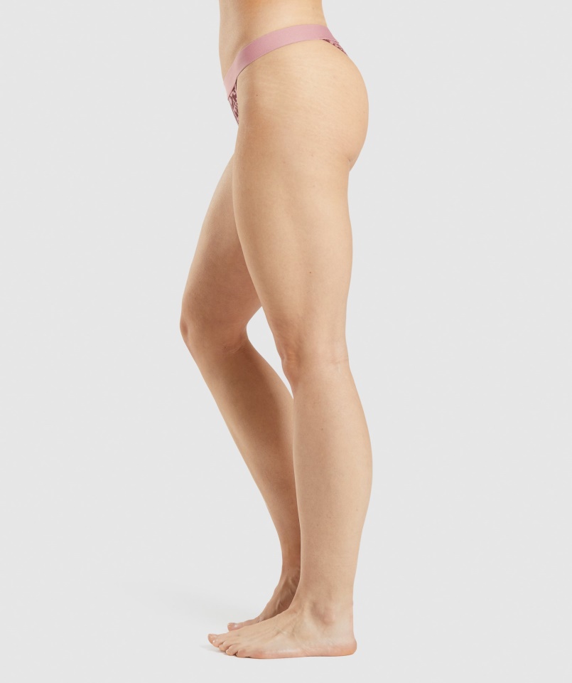 Gymshark Pamut Magas Tanga Alice Rózsaszín