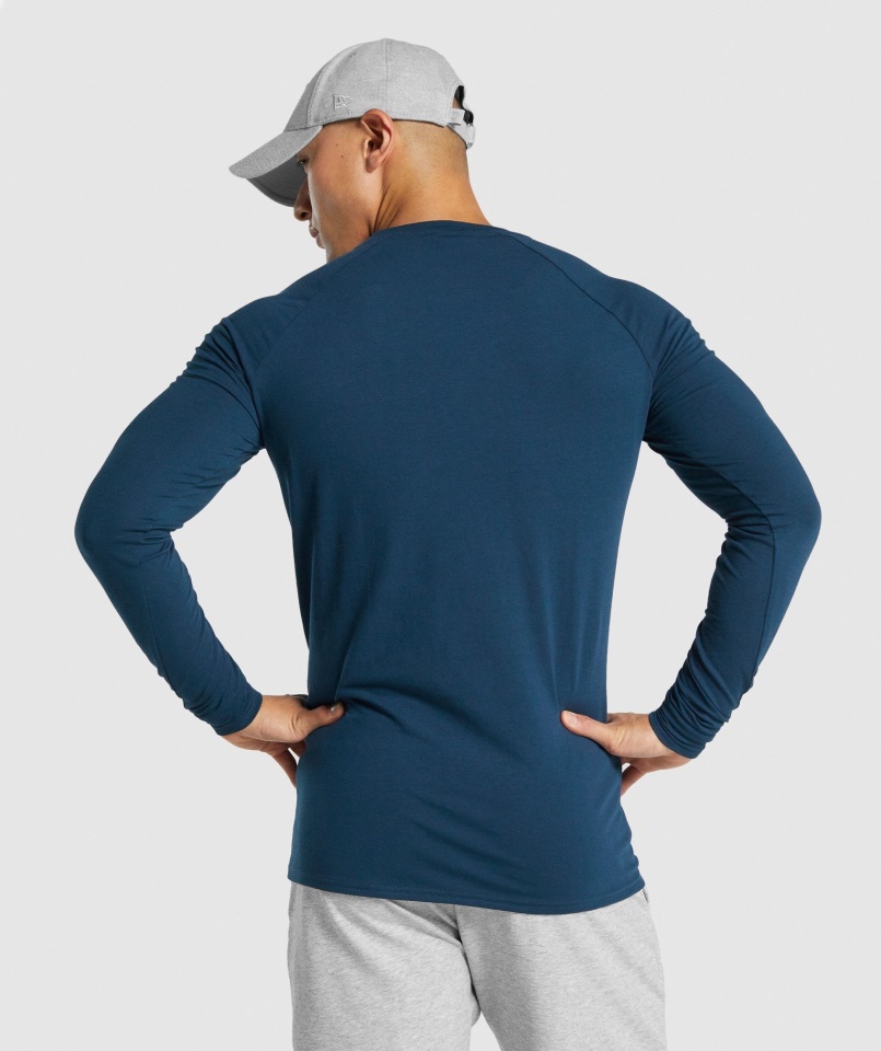 Gymshark Kritikus 2.0 Hosszú Ujjú Póló Sötétkék