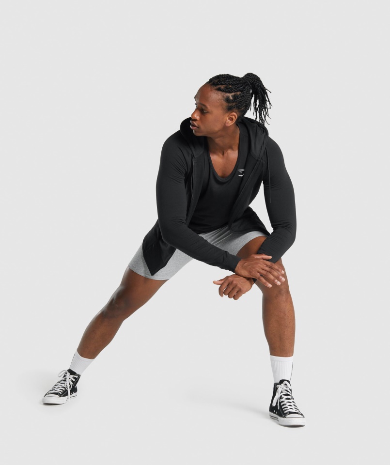 Gymshark Kritikus 2.0 Cipzáras Kapucnis Fekete