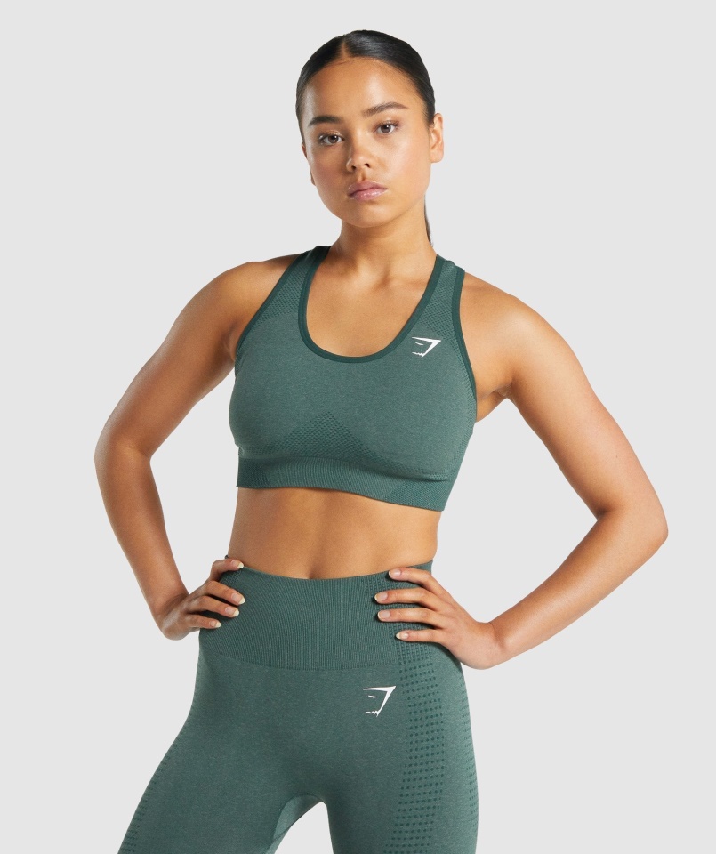 Gymshark Sötétzöld Márga Vital Seamless 2.0 Sportmelltartó