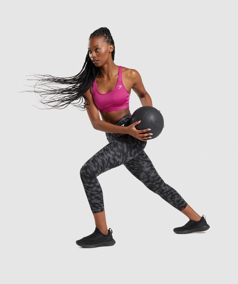 Gymshark Dragon Rózsaszín Gombóc Nyakú Sportmelltartó