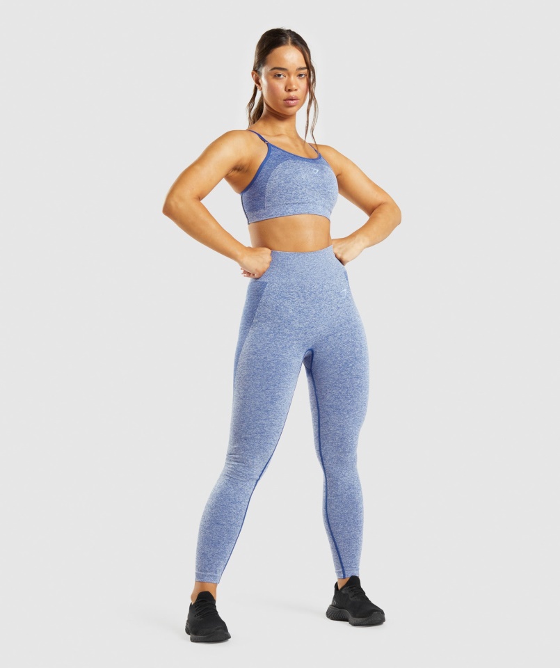 Gymshark Earl Blue Marl Flex Magas Derekú Leggings