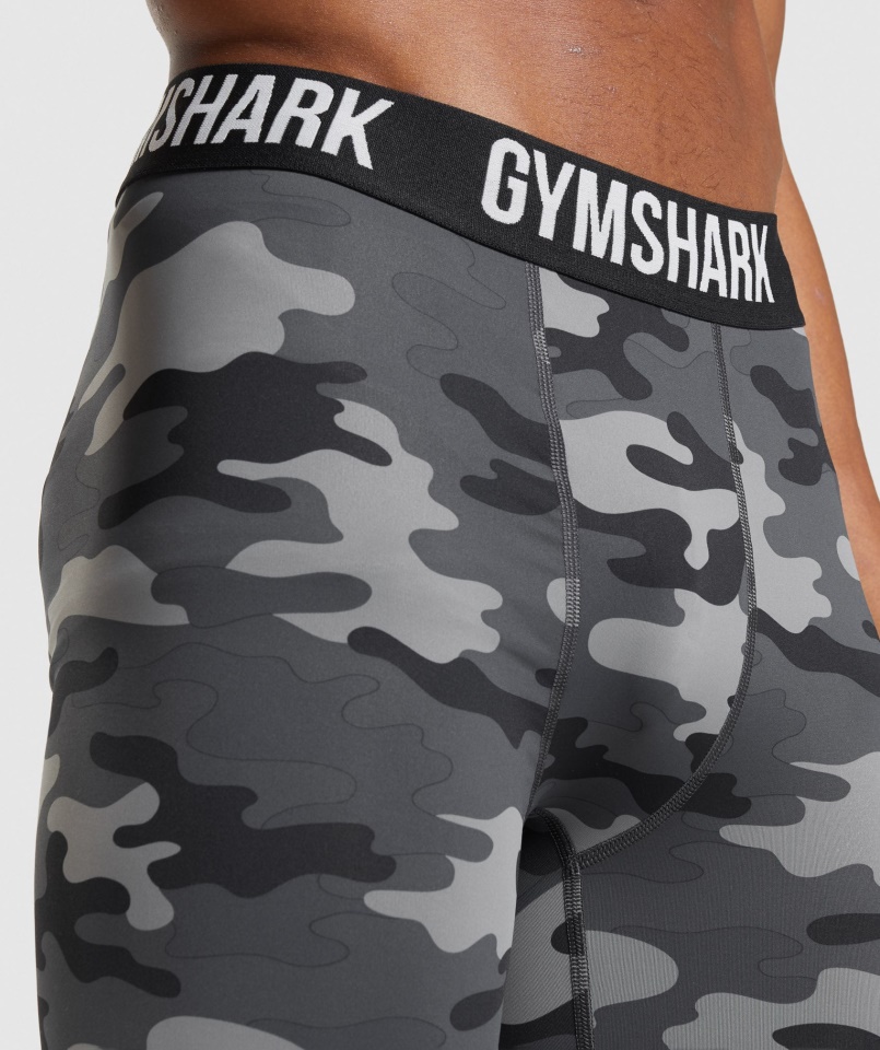 Gymshark Elem Baselayer Rövidnadrág Szürke Mintás