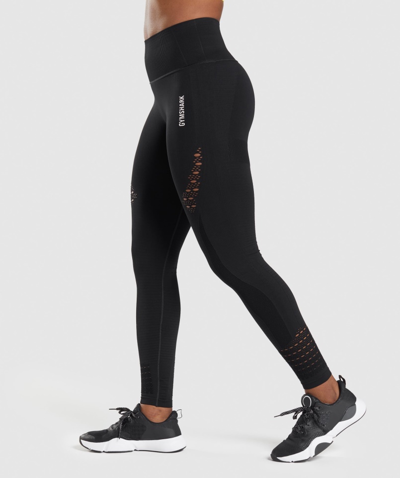 Gymshark Energy Varrat Nélküli Leggings Fekete