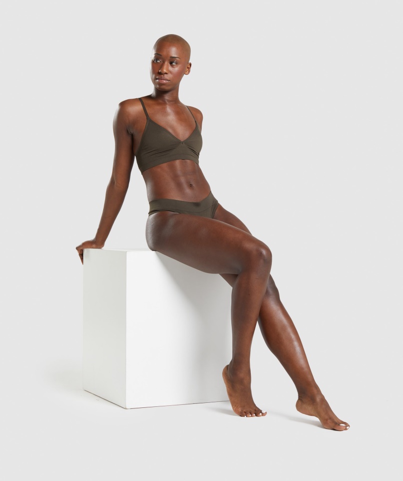 Gymshark Espresso Barna Varrat Nélküli Tanga