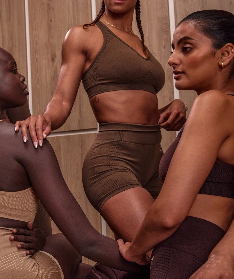 Gymshark Espresso Marl Vital Varrat Nélküli 2.0 Rövidnadrág