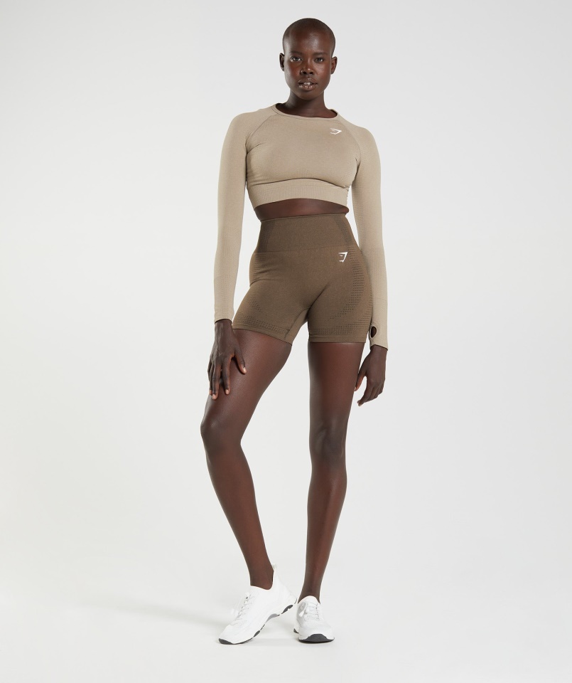 Gymshark Espresso Marl Vital Varrat Nélküli 2.0 Rövidnadrág