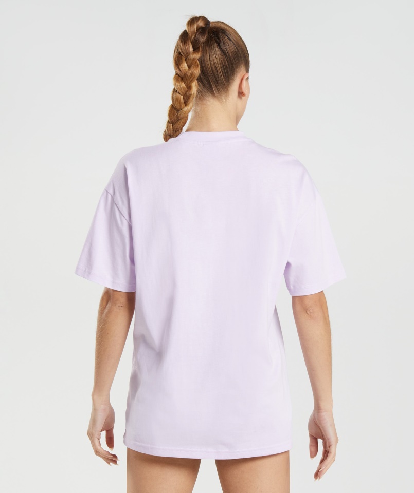 Gymshark Fakult Lila Logós Grafikus Túlméretezett Póló