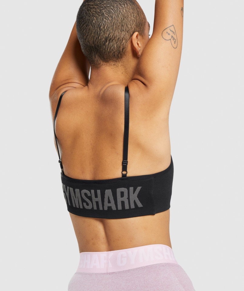 Gymshark Flex Pántos Sportmelltartó Fekete-szén