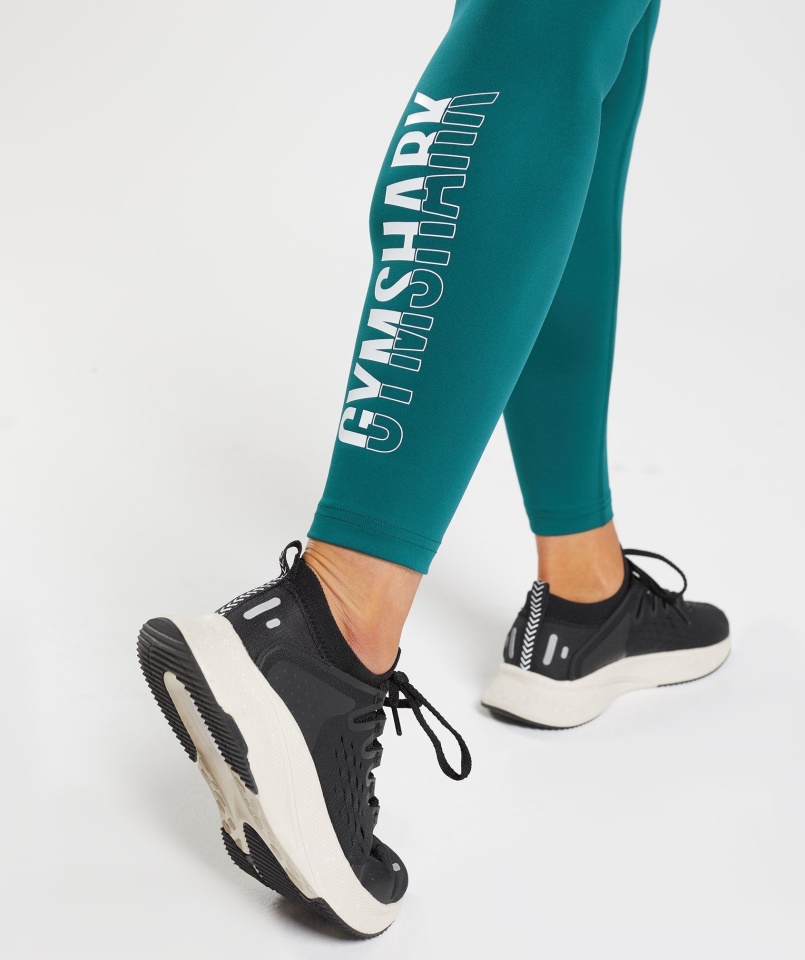 Gymshark Frakció Leggings Téli Kékeszöld