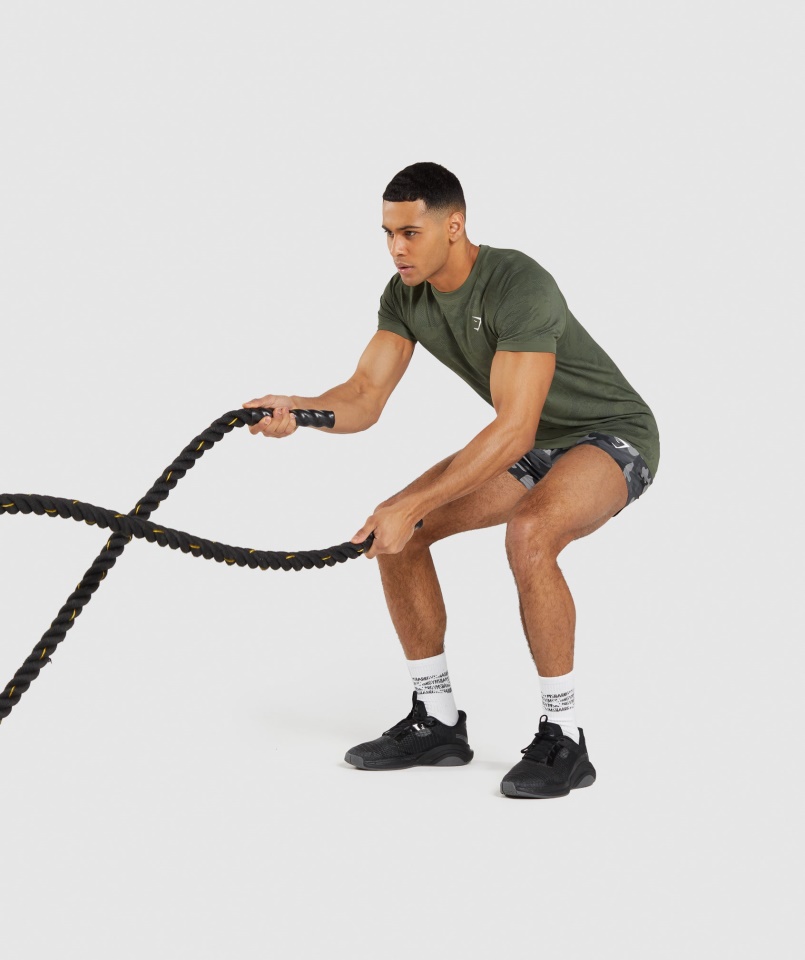 Gymshark Geo Varrat Nélküli Póló Magja Olíva-fekete