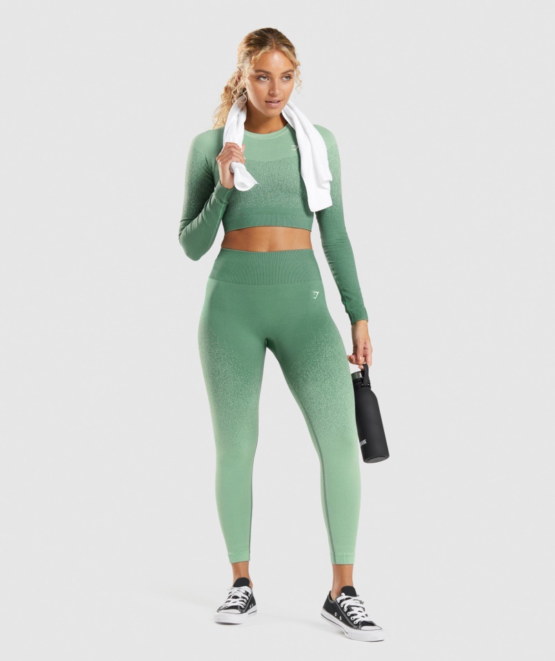 Gymshark Green-light Green Adapt Ombre Varrat Nélküli Leggings