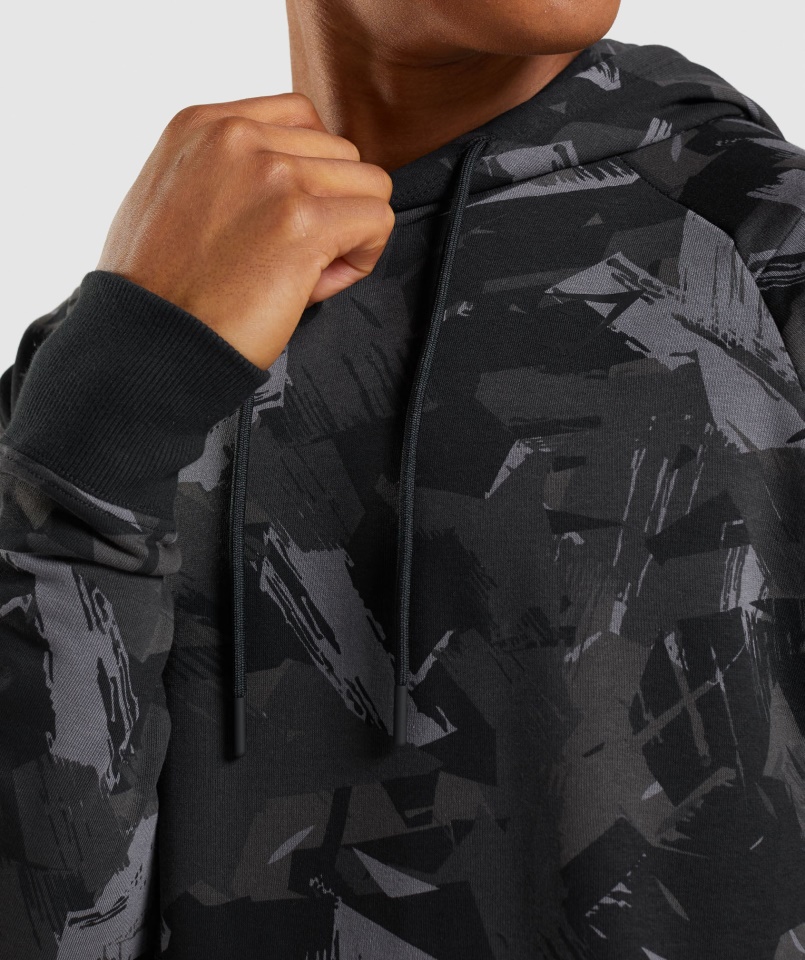 Gymshark Szürke Mintás Merész Kapucnis Pulcsi