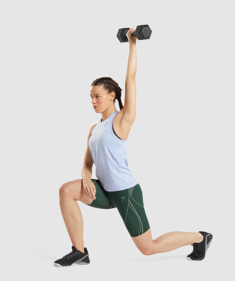 Gymshark Levendula Kék Udvar Kék Csúcsa Seamless Tank