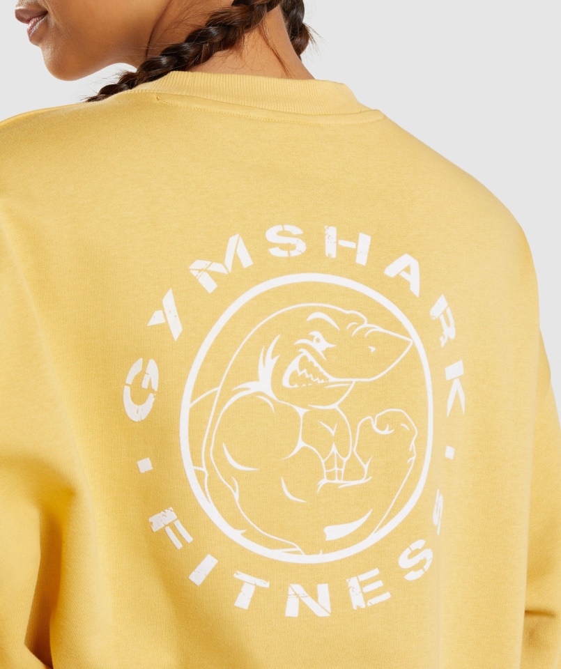 Gymshark Legacy Grafikus Pulóver Sárga