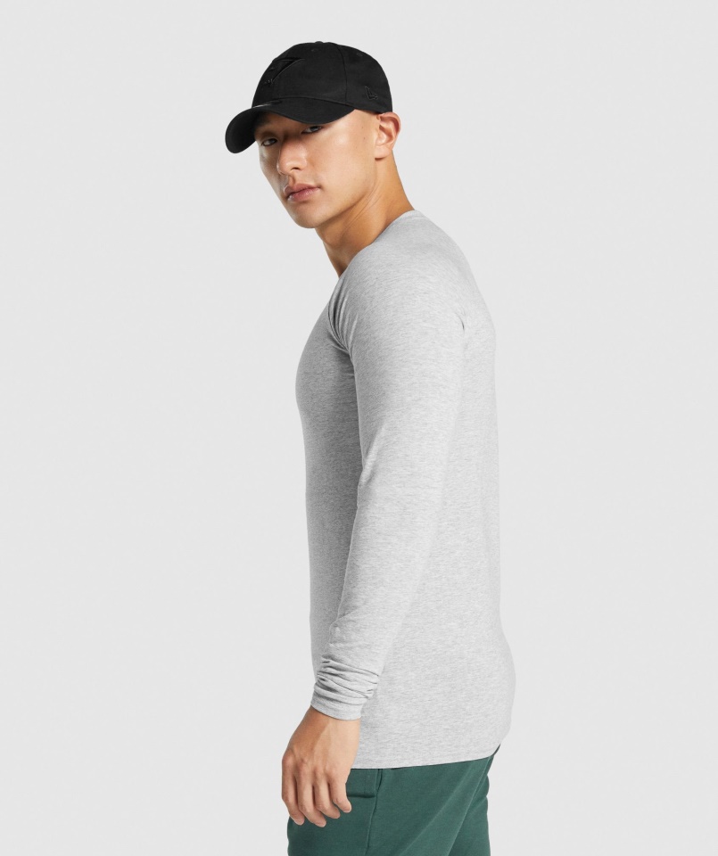 Gymshark Világosszürke Márga Kritikus 2.0 Hosszú Ujjú Póló