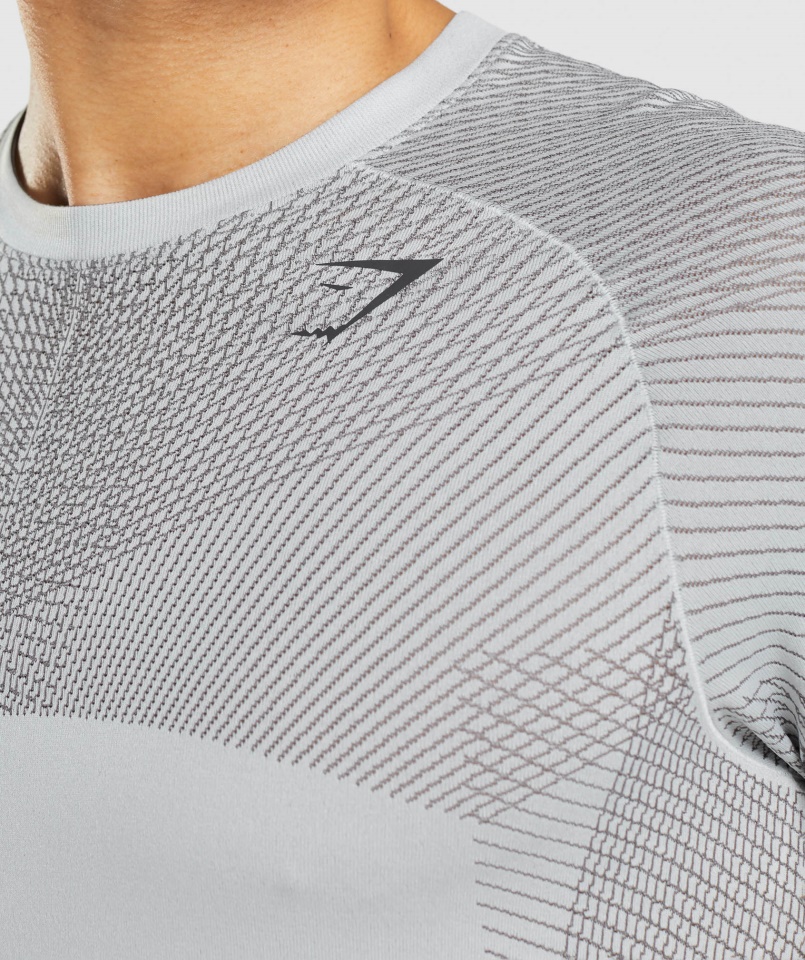 Gymshark Világosszürke-onix Szürke Csúcsú Varrás Nélküli Póló