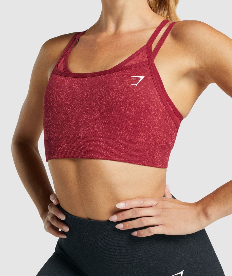 Gymshark ásványi-bordó Adapt Fleck Varrat Nélküli Sportmelltartó