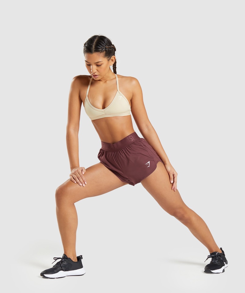 Gymshark Minimál Sportmelltartó Vaníliabarna