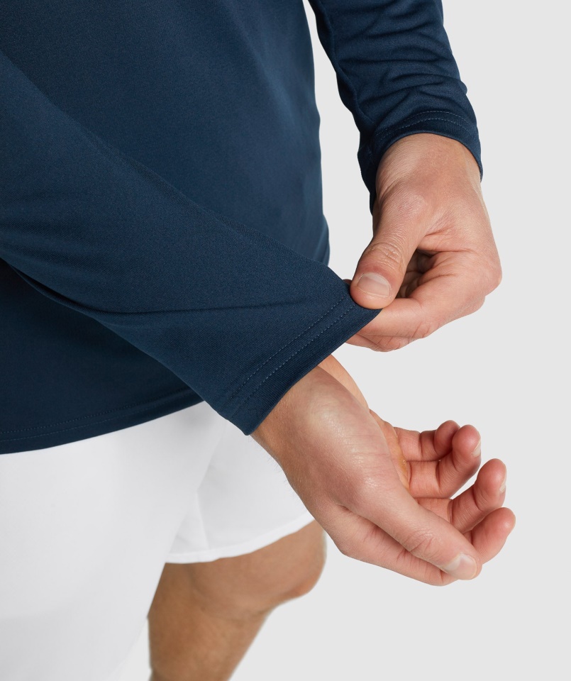 Gymshark Haditengerészet érkezési Hosszú Ujjú Póló