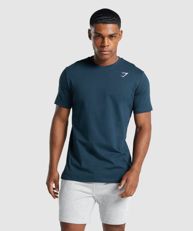 Gymshark Navy Címeres Póló
